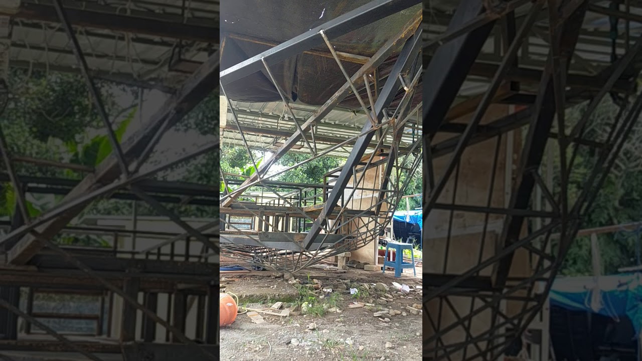 Membuat rangka perahu dari besi holo dan besi nako
