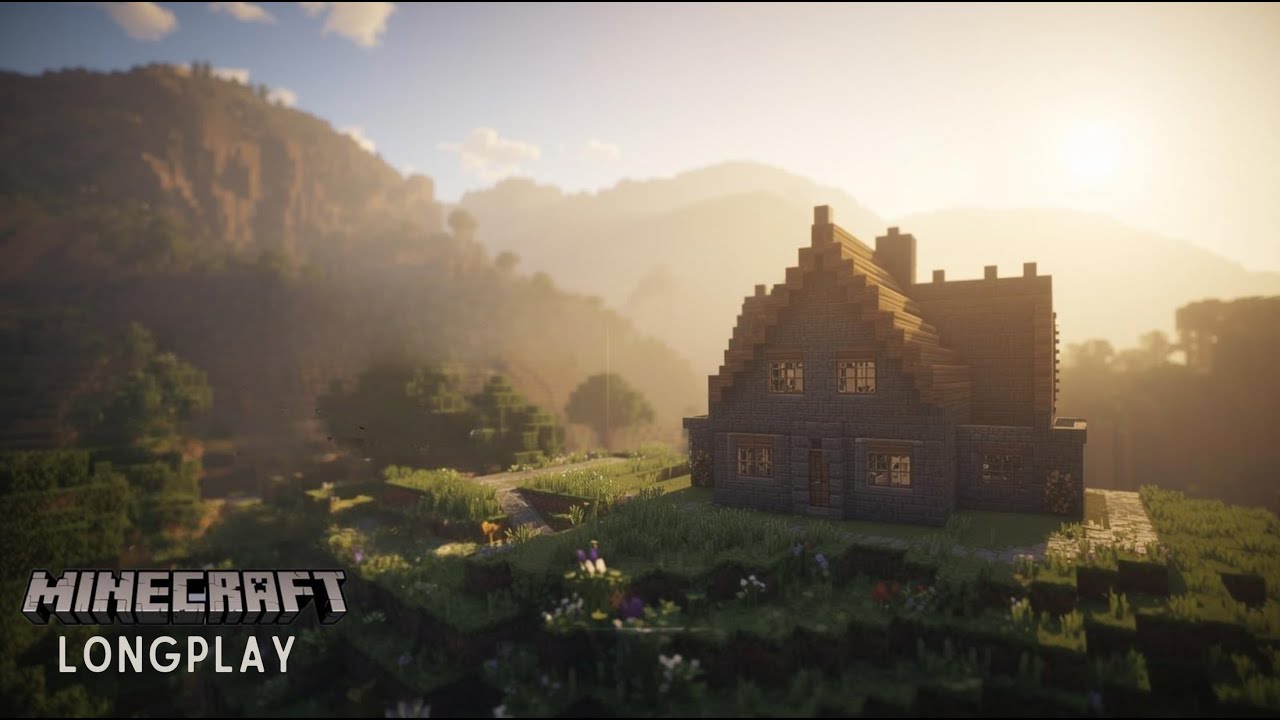 Minecraft Rain & Music ASMR 🌧️ Cozy Village View | Sleep & Relax (No Commentary)