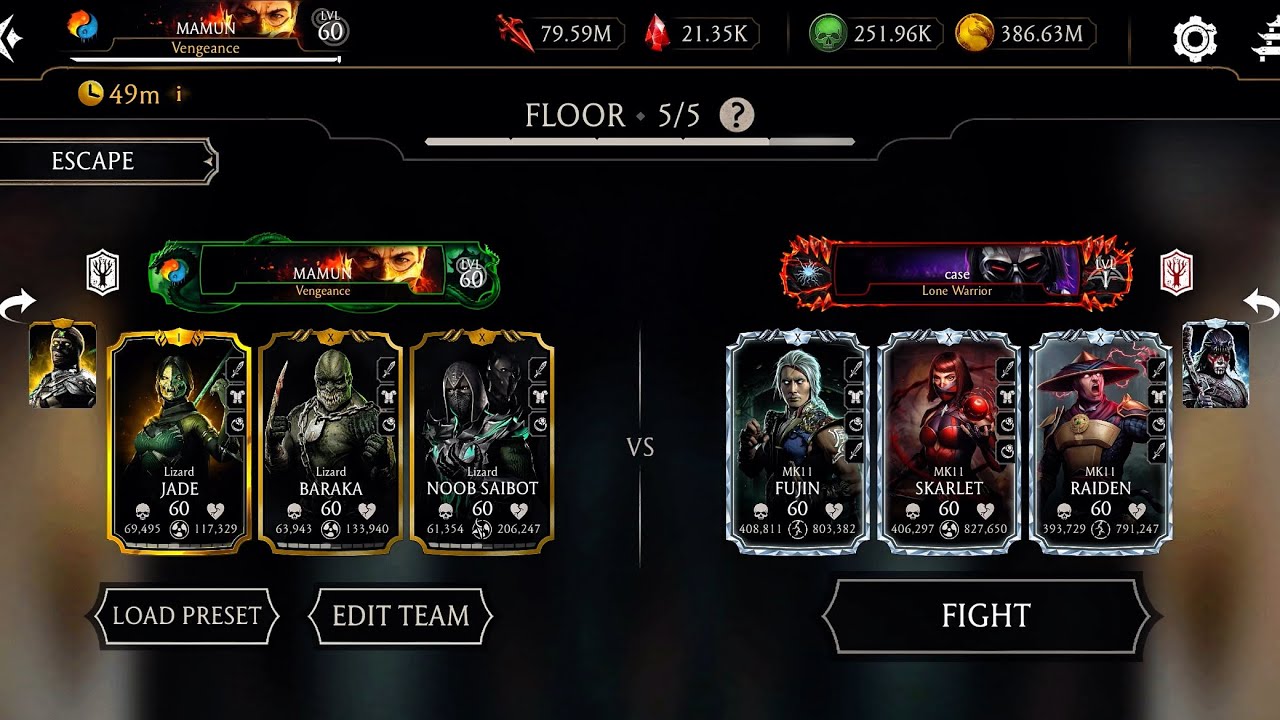Gold Team vs Realm Klash Battle Fight Tutorial | Lizard Team Gameplay | Mortal Kombat Mobile