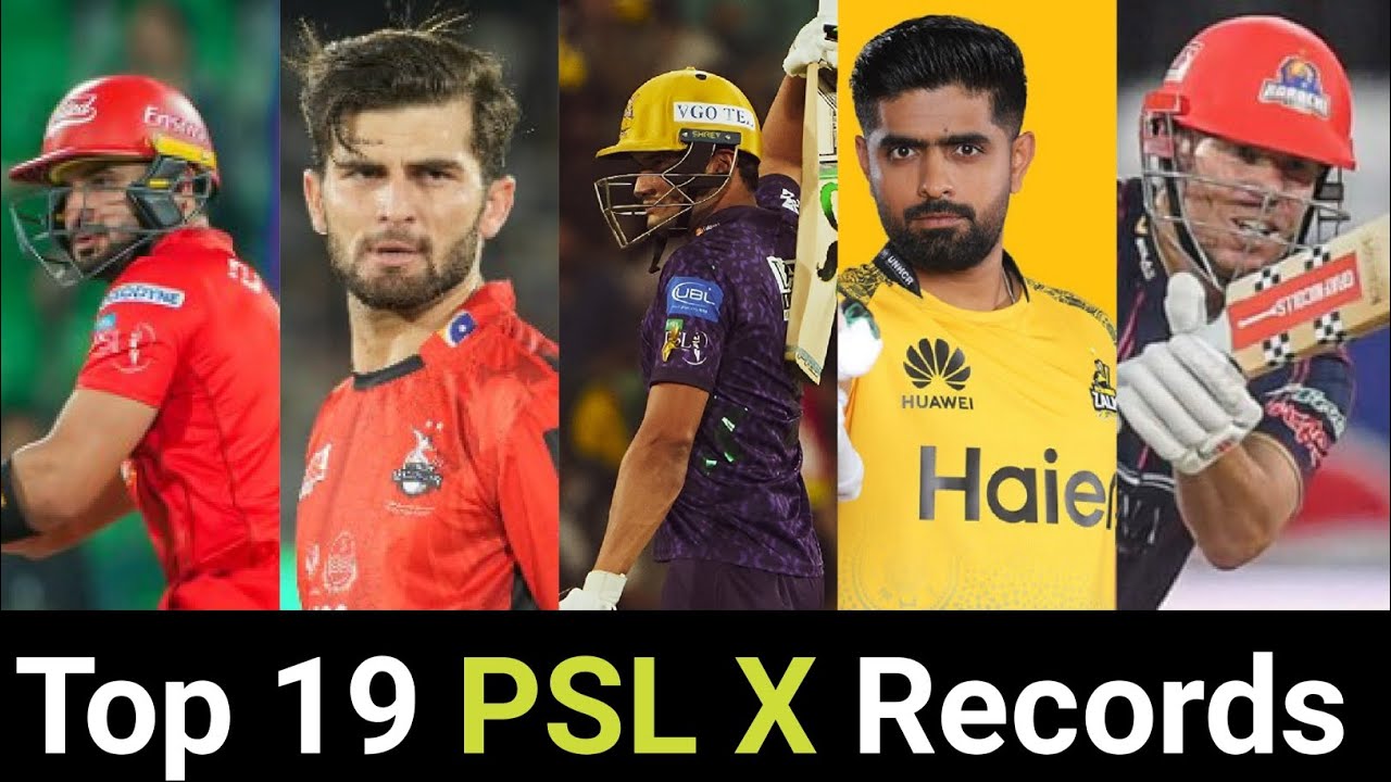 Top 19 Records of PSL 10 #psl #psl2025 #pslx #psl10#babarazam #shaheenafridi #hasannawaz#davidwarner