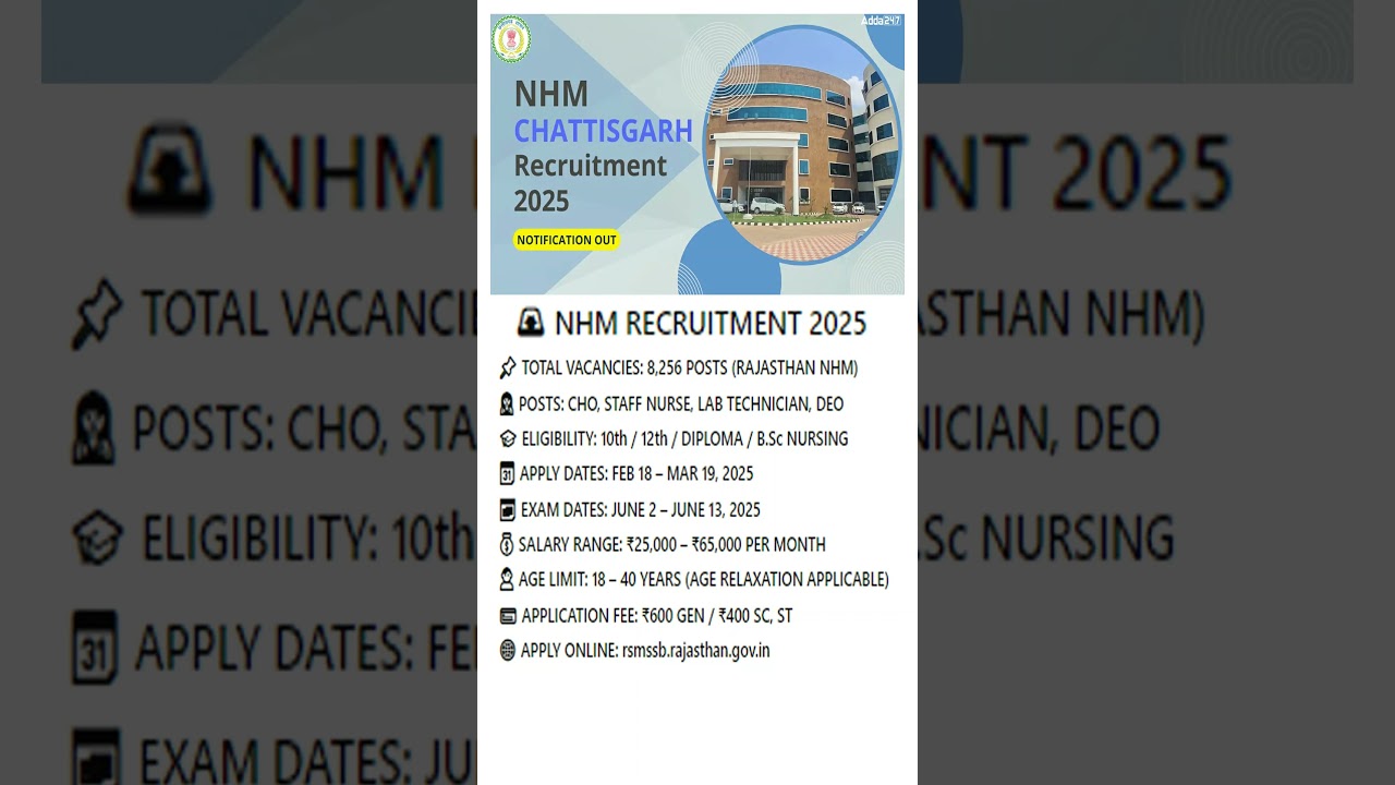 🚨 NHM RECRUITMENT 2025 NOTIFICATION OUT