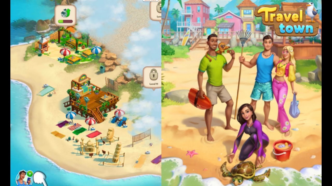 Travel Town - Merge Adventure | Level 1- 6 Part 1 🐚🥗