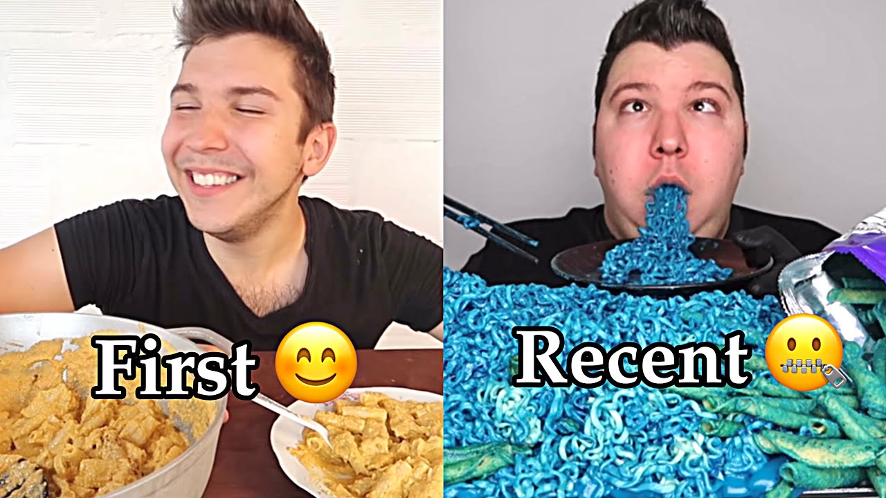 Mukbangers First vs. Recent video