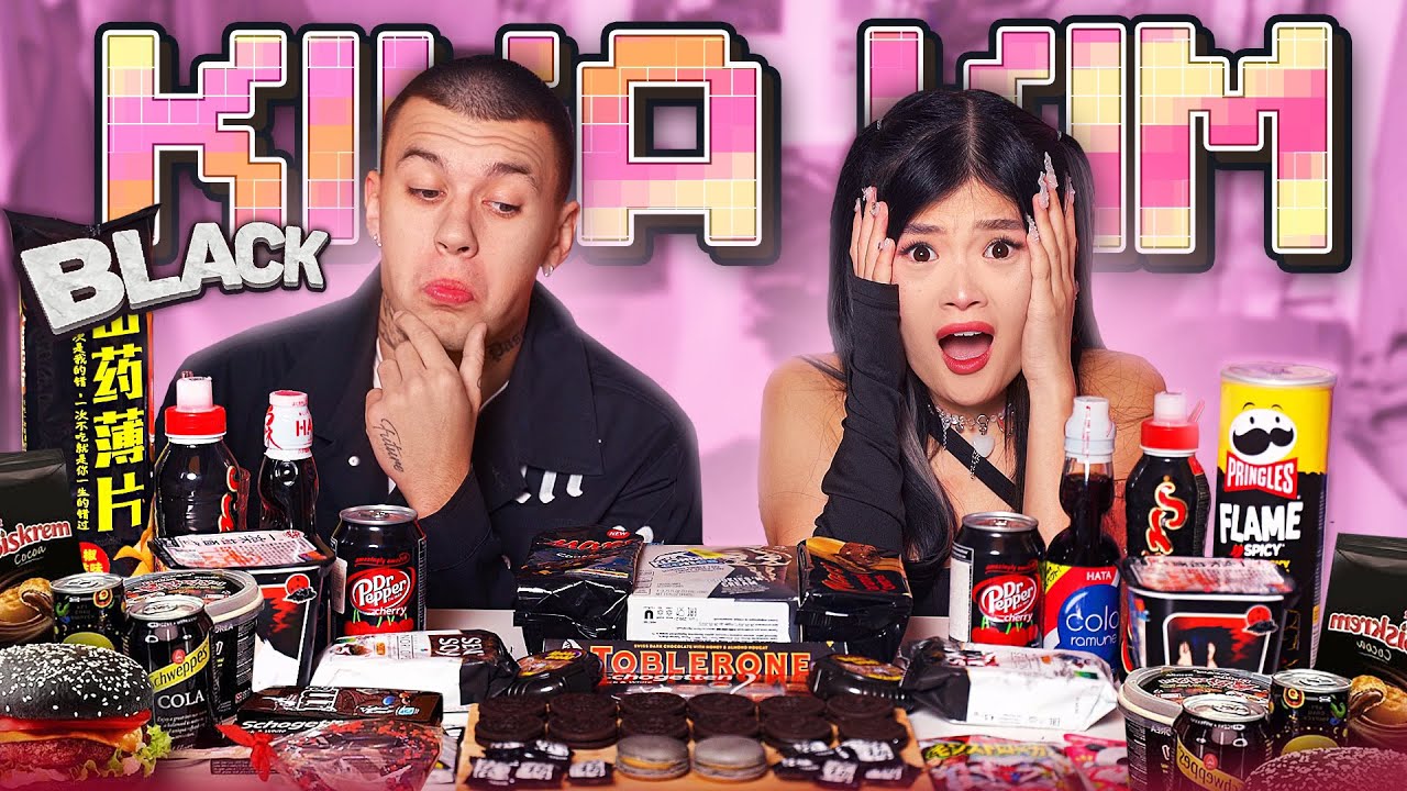 BLACK FOOD ASMR MUKBANG | JELLY, NOODLE, SNACKS | feat. TIM from XO TEAM