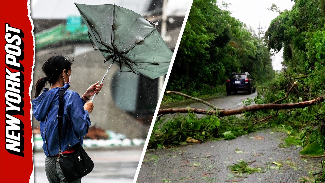 Violent Winds Whip Coast of Japan as Typhoon Bavi Migrates to China