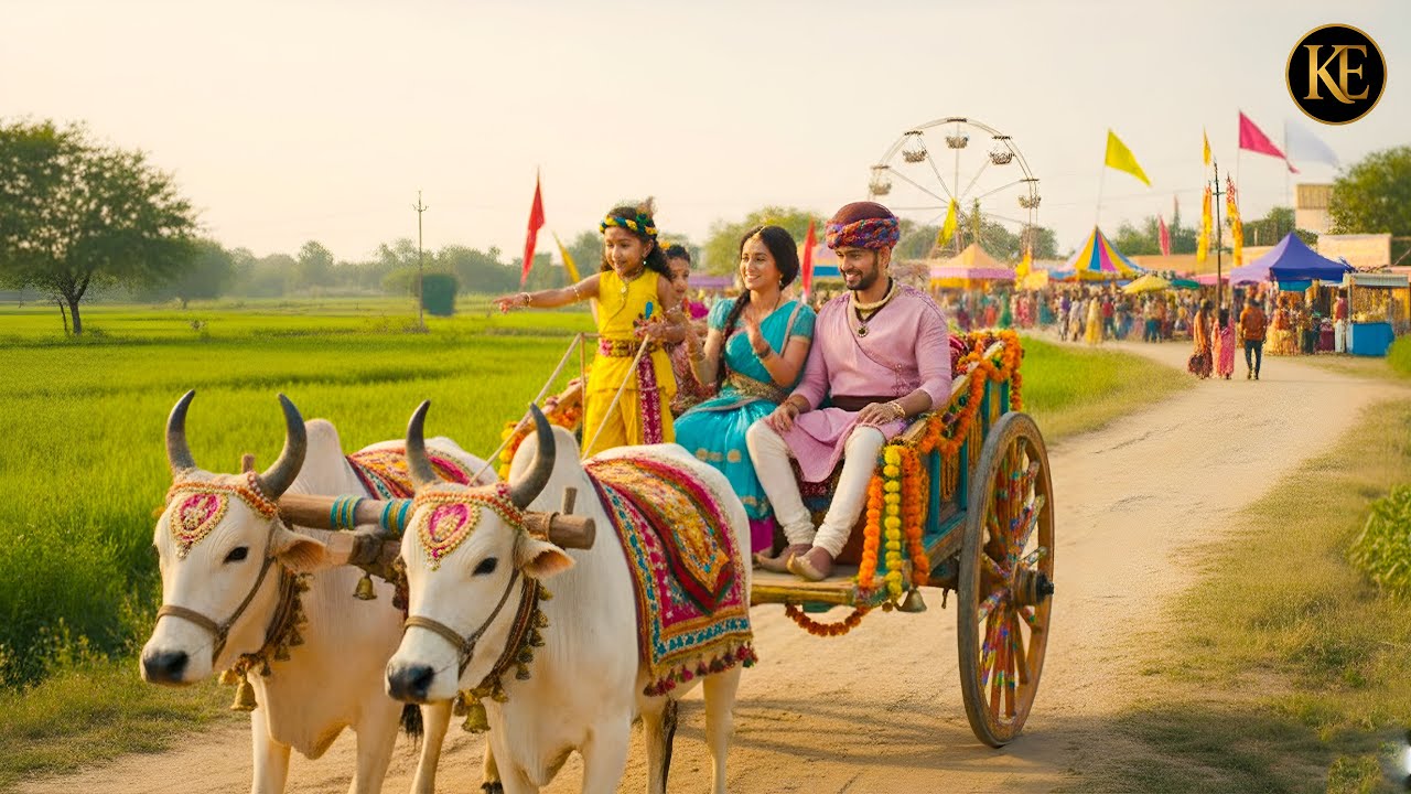 बैलगाड़ी पर सवार होकर मेले पहुंचे कान्हा–राधा, मैया और नंद बाबा|| यशोमती मईया के नंदलाला |