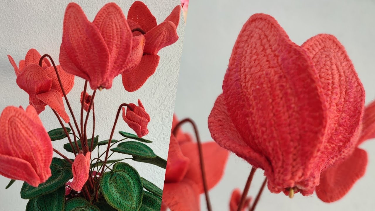 How to crochet Cyclamen flower-ep.1/Cum crosetam Floare Cyclamen -ep.1