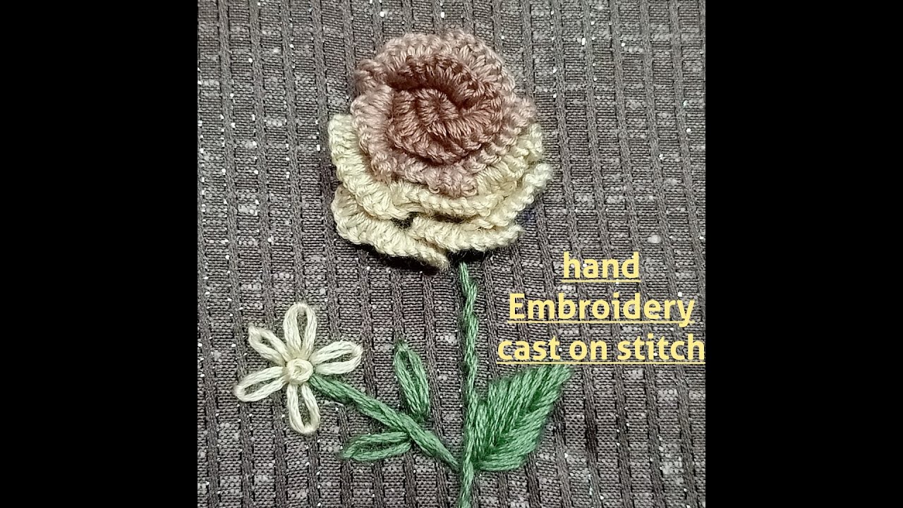 Hand Embroidery || Cast on stitch by EASY LEARNING BY ATIB