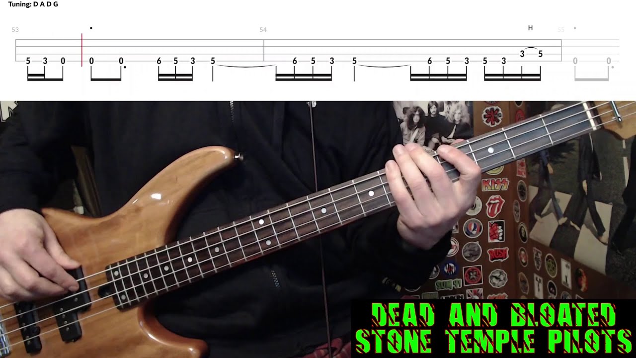 Dead And Bloated by Stone Temple Pilots - Bass Cover with Tabs Play-Along