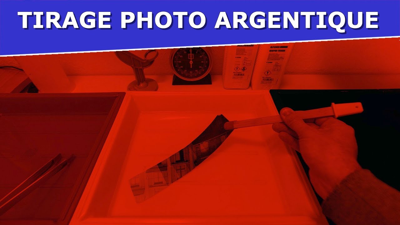 Tirage photo argentique en noir et blanc - Bande d'essai et tirage de lecture