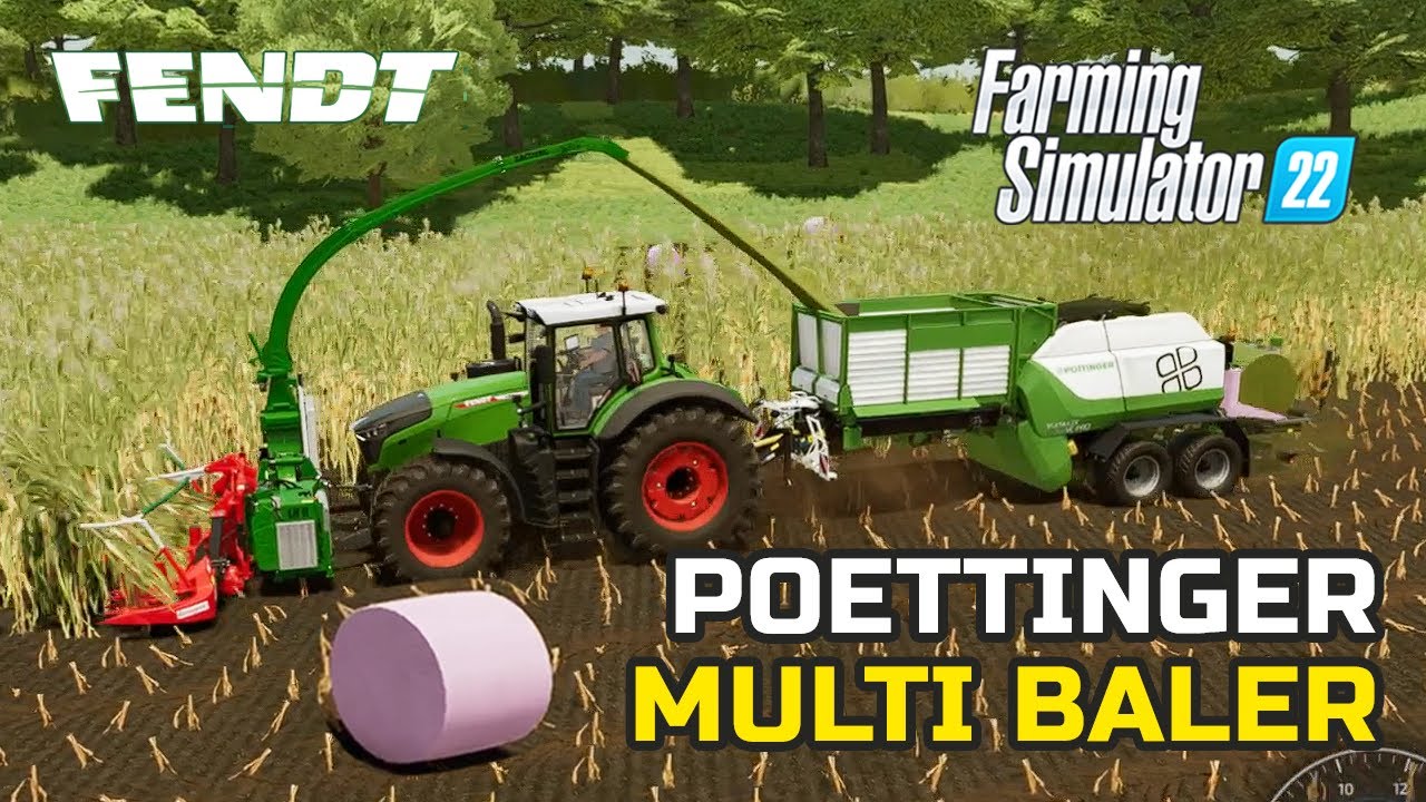 Poettinger Impress 200VCPro Multi Baler & Fendt 1050 Vario - Farming Simulator 22