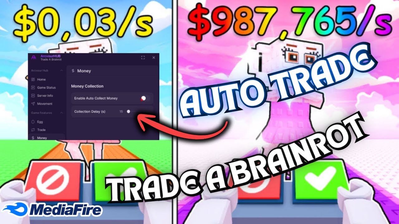 💎TRADE A BRAINROT SCRIPT - AUTO COLLECT, AUTO TRADE, AUTO SELL, BUY EGG
