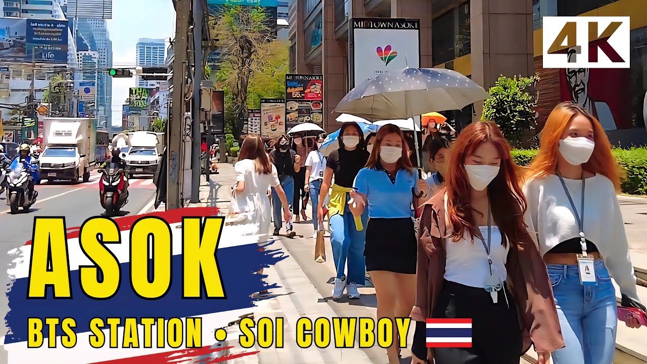 [4K] Asok Station & Soi Cowboy in Bangkok 🇹🇭 ASMR 🎧 Walking Tour