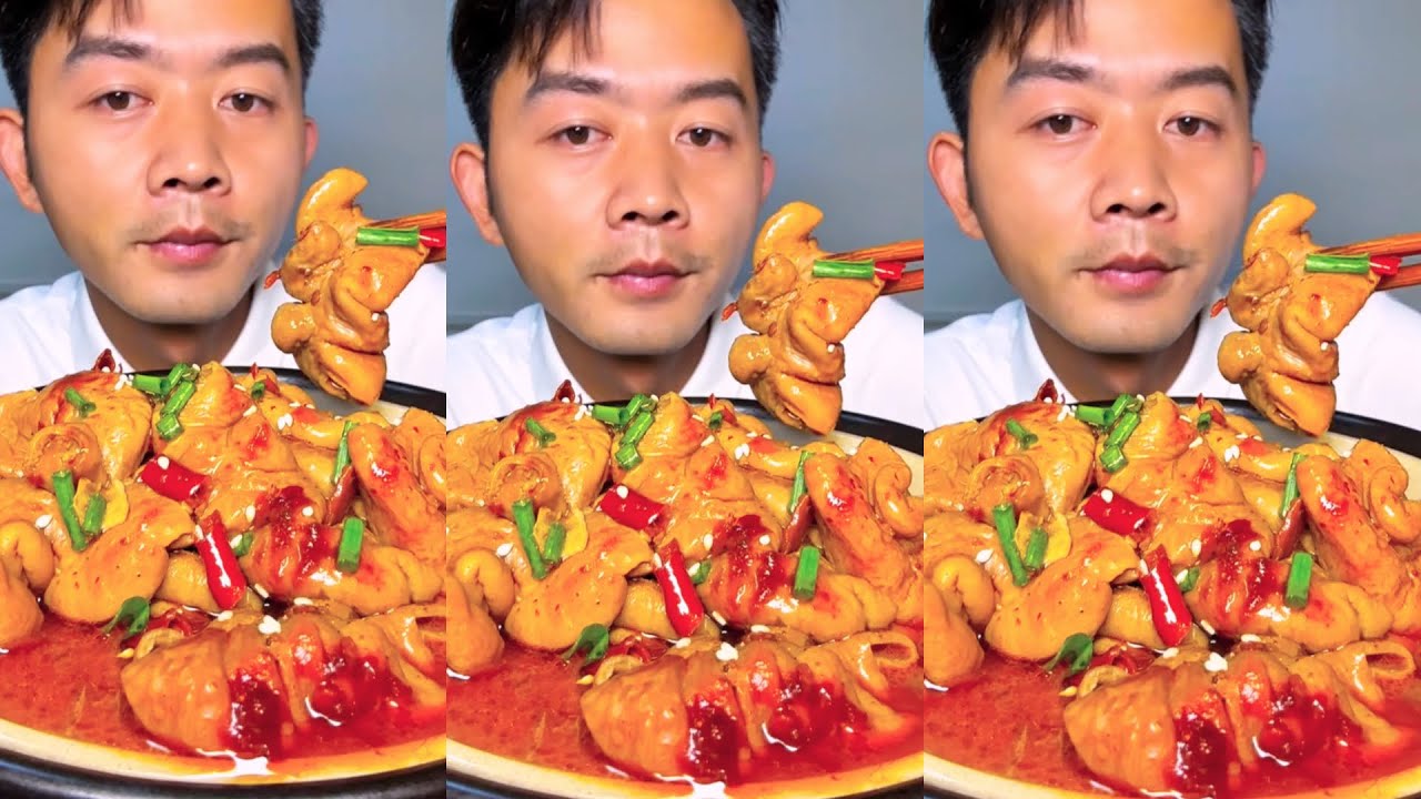 Eating pork intestines with a sour taste is very delicious#Eating#pork#intestines#with a #delicious.