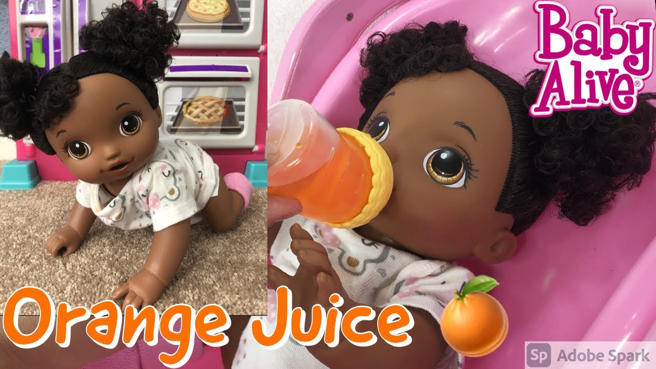 Feeding Baby Alive Baby Go Bye Bye Orange Juice 🍊 & Changing
