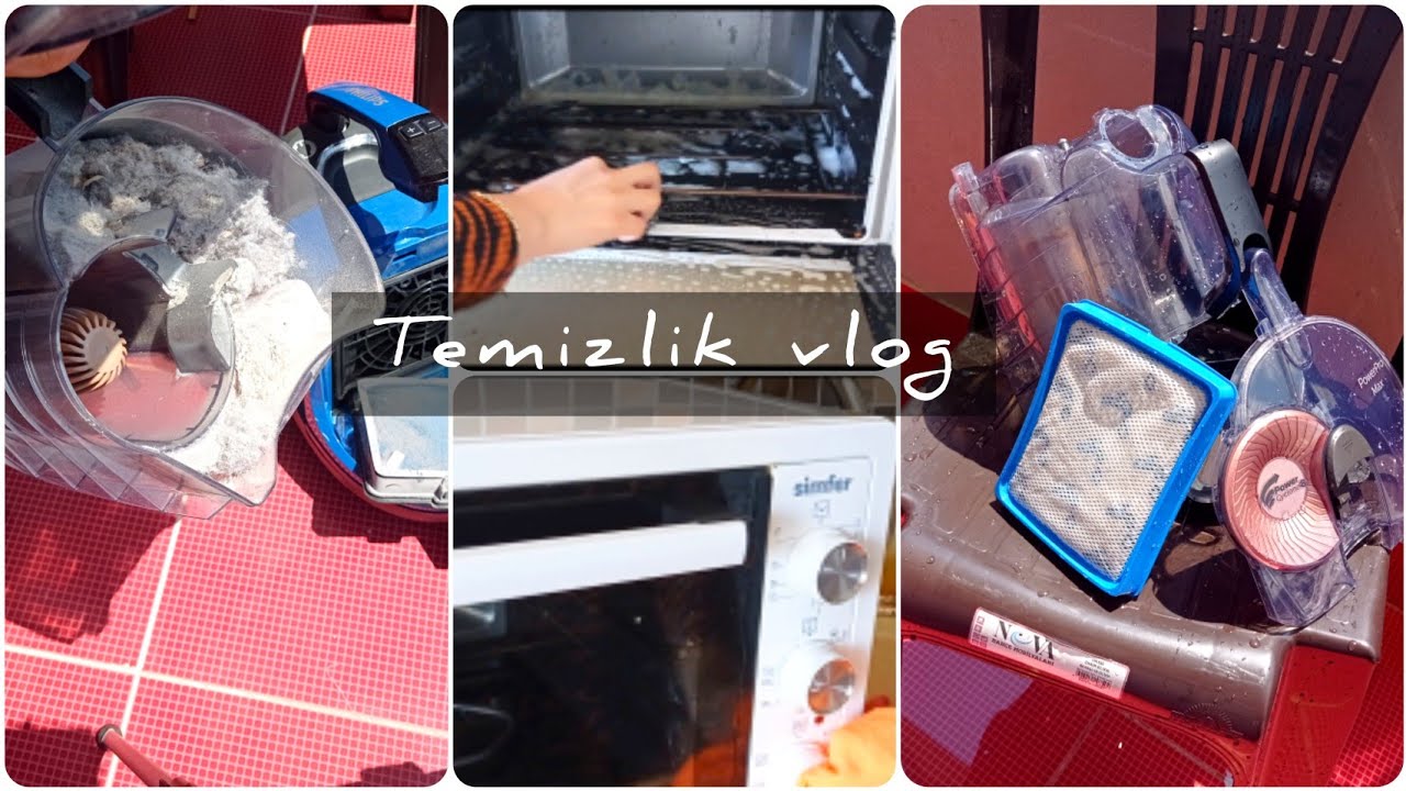Elektirikli süpürge filtresinin yıkanması, Simfer fırın temizliği, yaz yemeği, detaylı temizlik