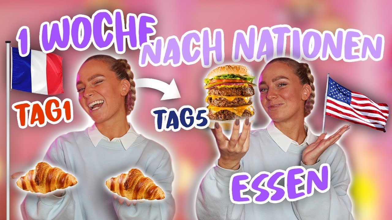 1 WOCHE jeden Tag ESSEN aus anderem LAND!🇫🇷🇺🇸😱| CARAMELLA
