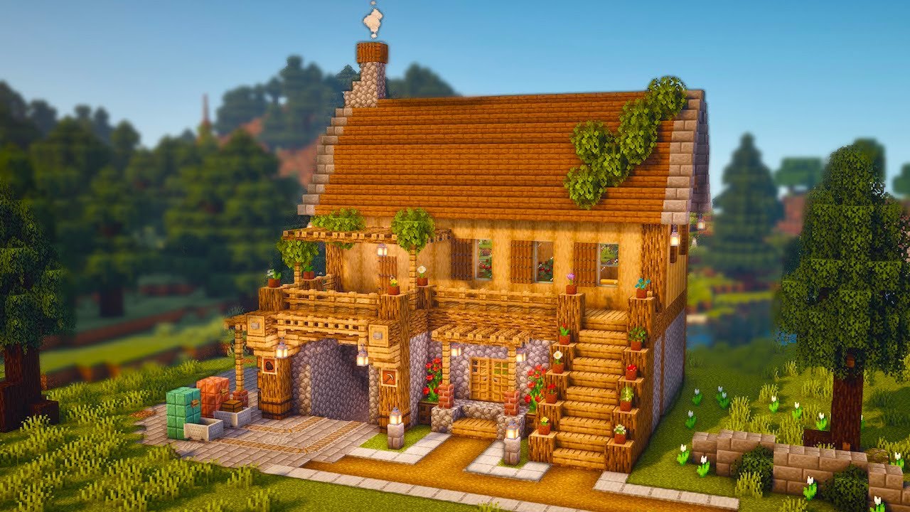 Minecraft Survival Haus bauen Tutorial 1.20 - Großes Haus bauen in Minecraft Survival Tutorial