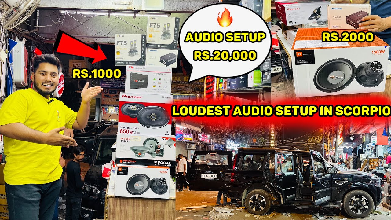 Installing High End Audio Setup In Black Scorpio😱🔥Only Starting Rs.20,000 Cheapest Price Car audio