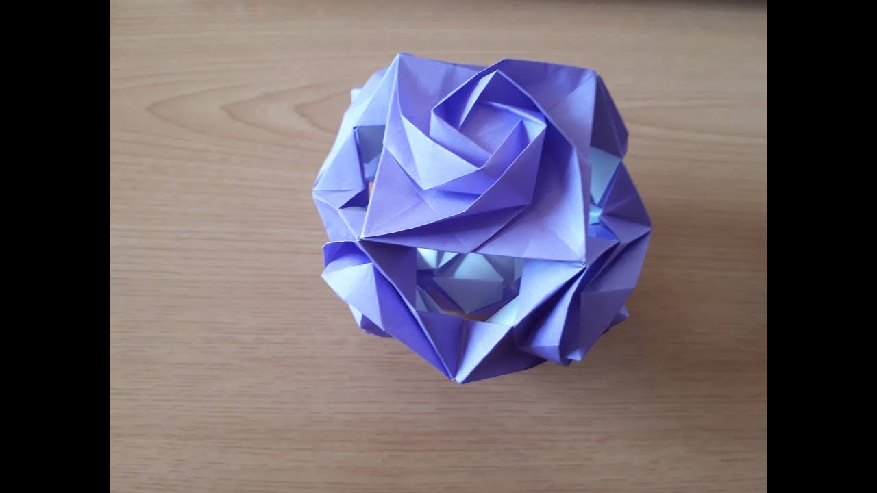 ローズボックスの蓋で薔薇のくす玉を折ってみた