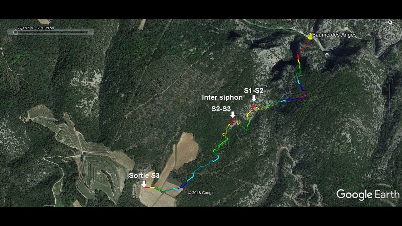 Baume des Anges Nov-2019. Plongée de topographie S1-S2-S3 enchainés