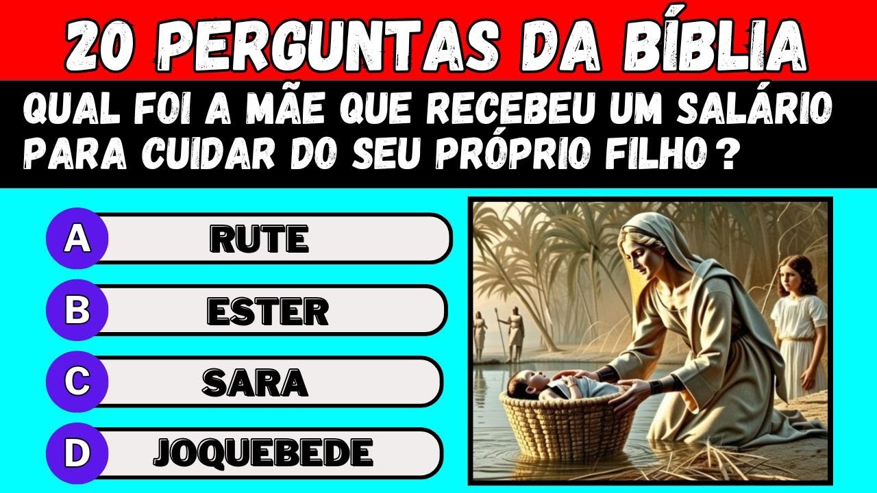 QUIZ COM 20 PERGUNTAS DA BÍBLIA DE NÍVEL FÁCIL, MÉDIO E DIFÍCIL -  QUIZ BÍBLICO #271
