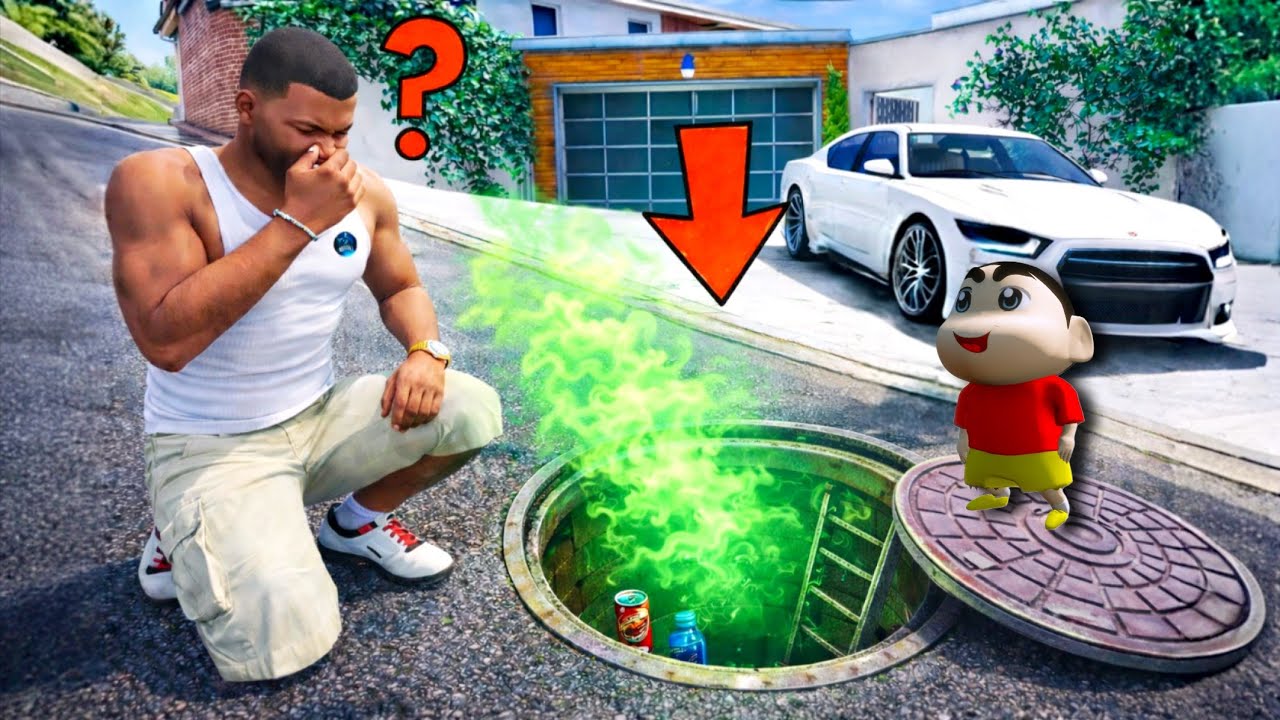 Franklin Shinchan Found Secret Bunker Sewer Near Their House | Gta V Bangla Gameplay