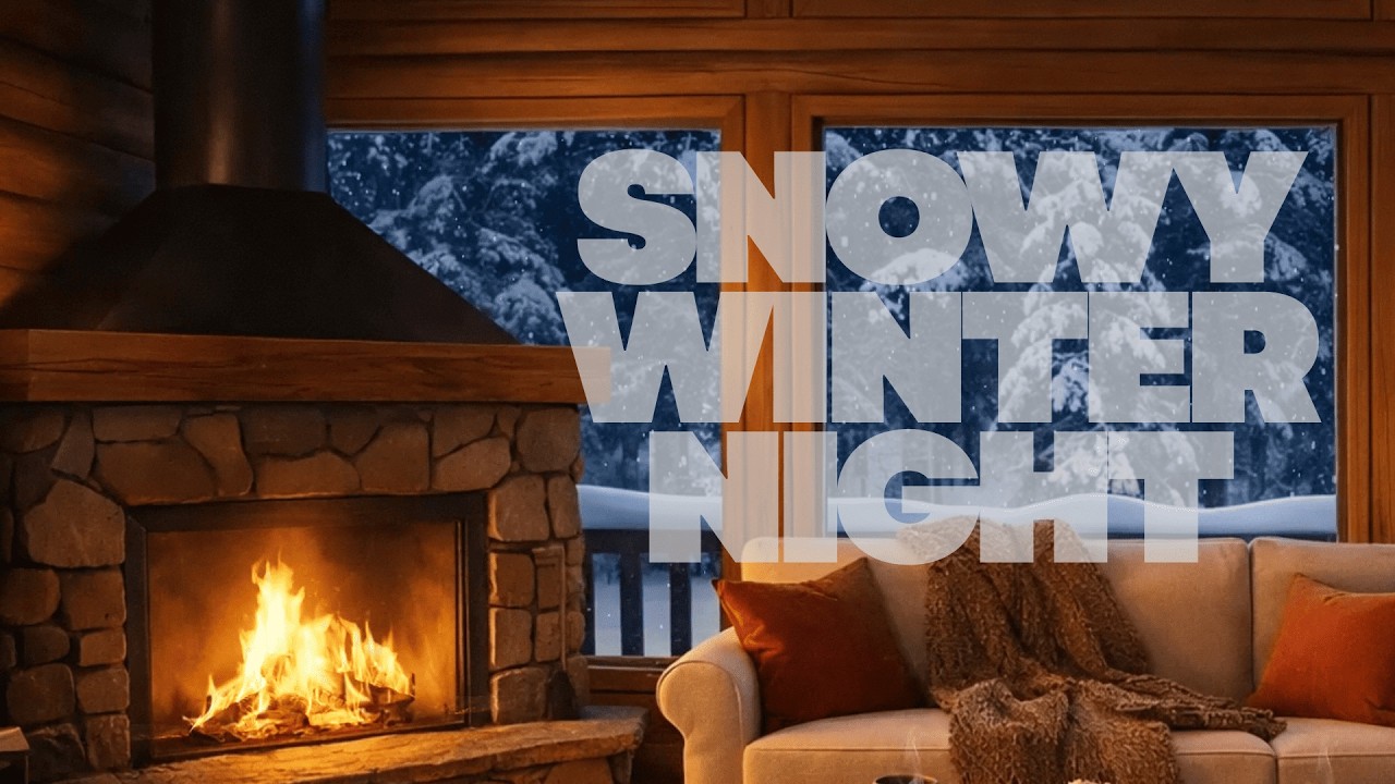 Snowy Winter Night in a Cozy Cabin ❄️ Soft Piano Music