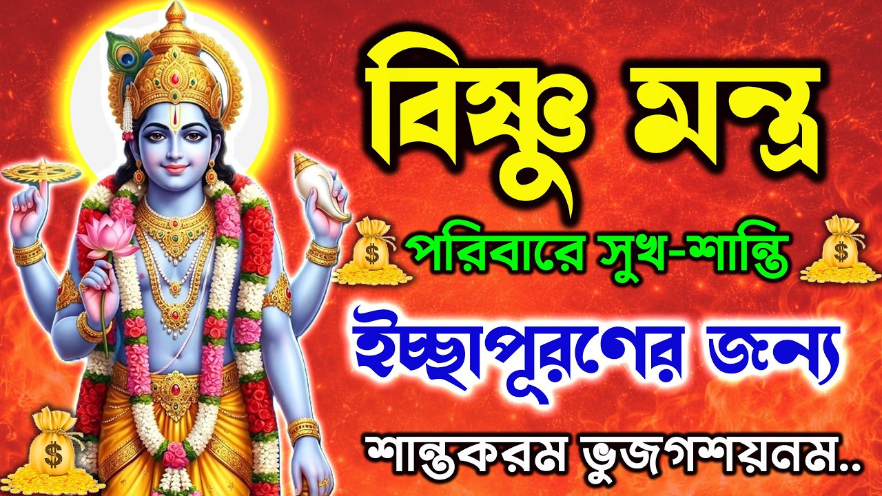 বিষ্ণু স্তুতি বন্দনা 🕉️| পরিবারের সুখ শান্তি ও ইচ্ছাপূরণের জন্য🌟 | Shantakaram || Vishnu Stotram