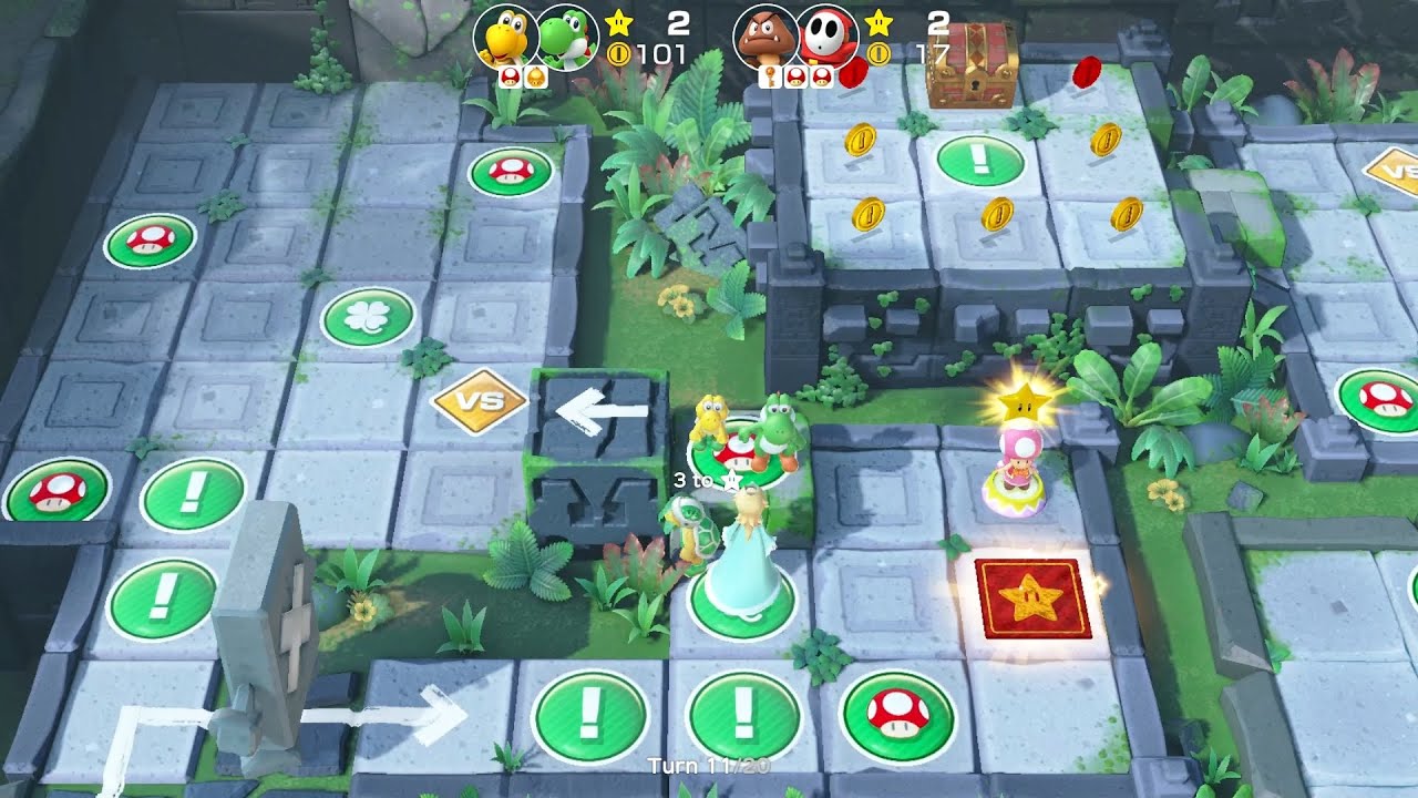 Super Mario Party Partner Party #2261 Domino Ruins Koopa Troopa & Yoshi vs Goomba & Shy Guy