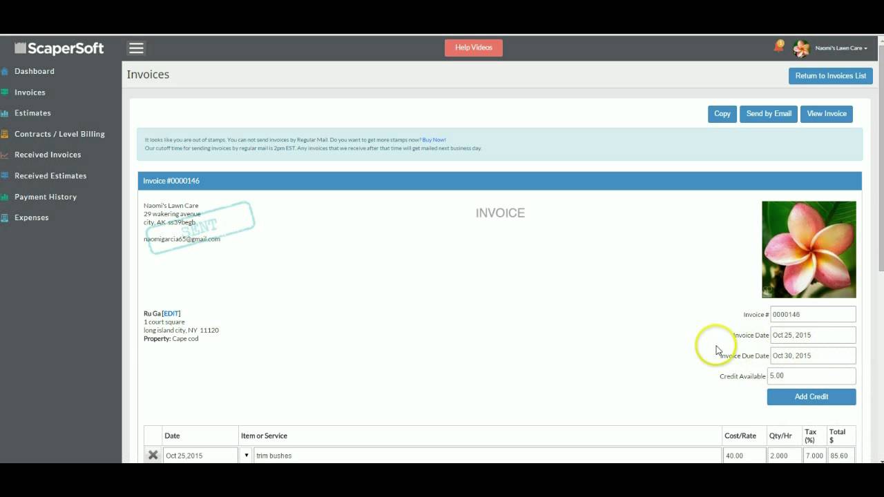 Change Invoice due date