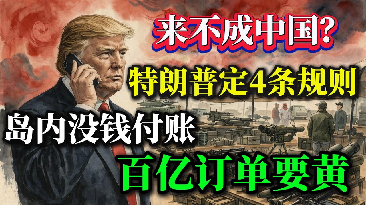 来不成中国？特朗普定下4条新规则，百亿订单要黄，岛内没钱付账