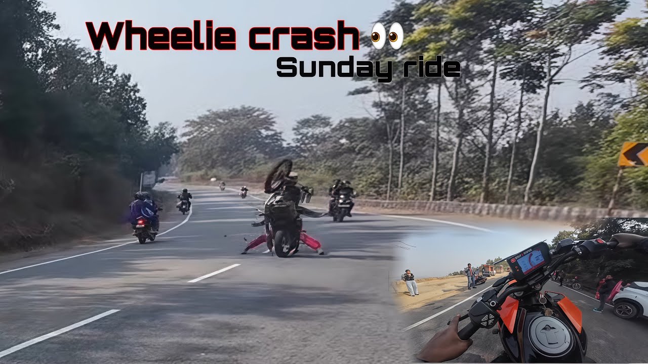 Wheelie crash 💥 public reaction 👀 duke390☠️