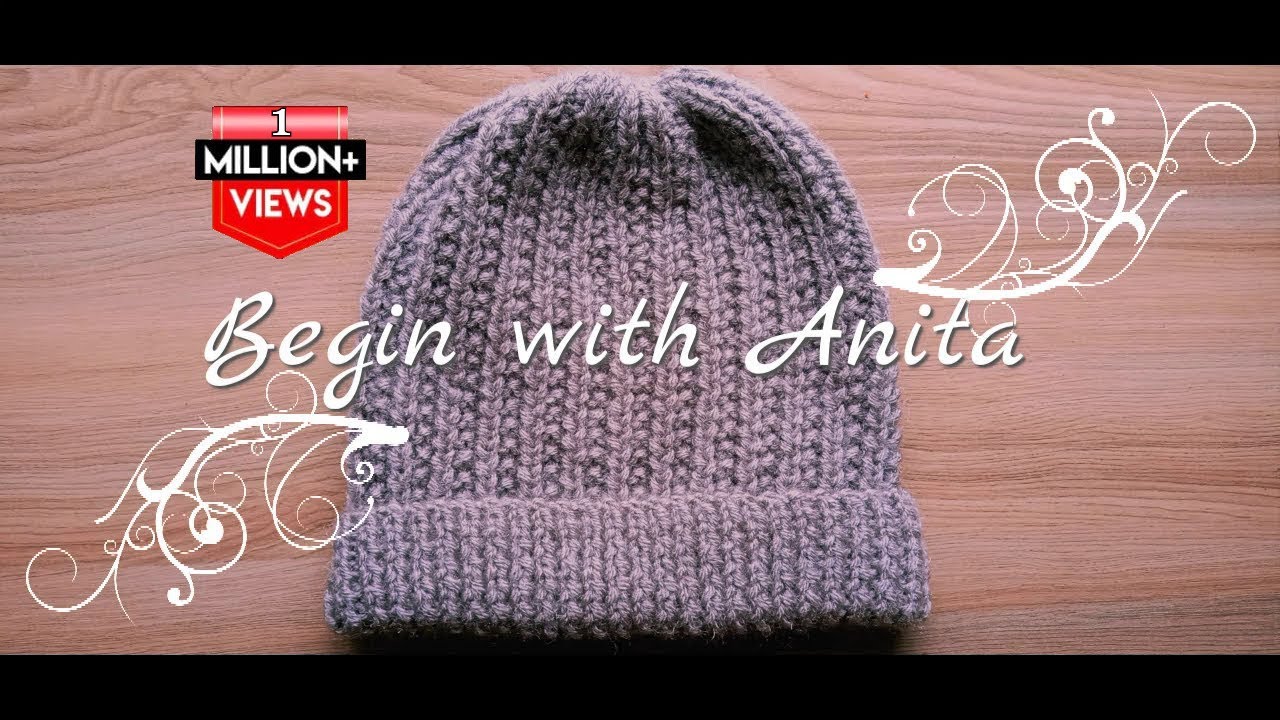 Tutorial 94- cap knitting for beginners/ बड़ों के लिए आसान टोपी बुनाई।