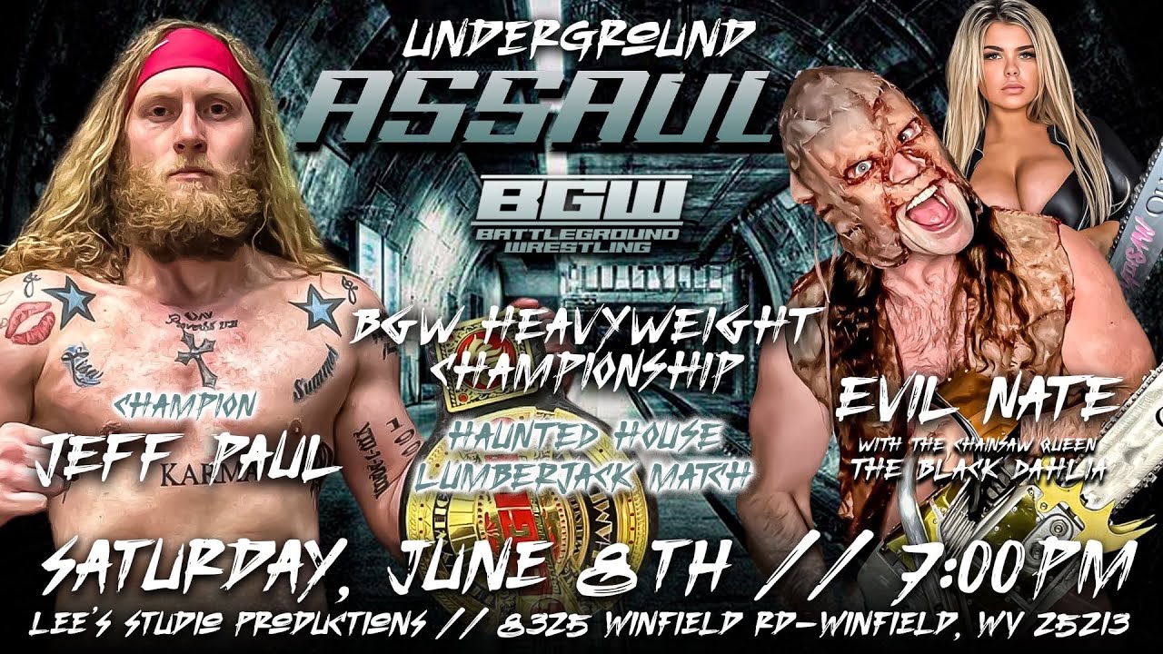 Jeff Paul vs Evil Nate with The Black Dahlia for the BGW Heavyweight Championship