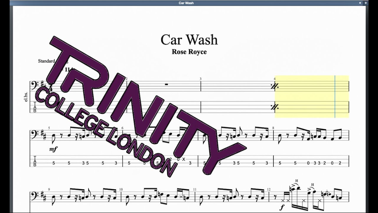 Car Wash Trinity Grade 5 Bass