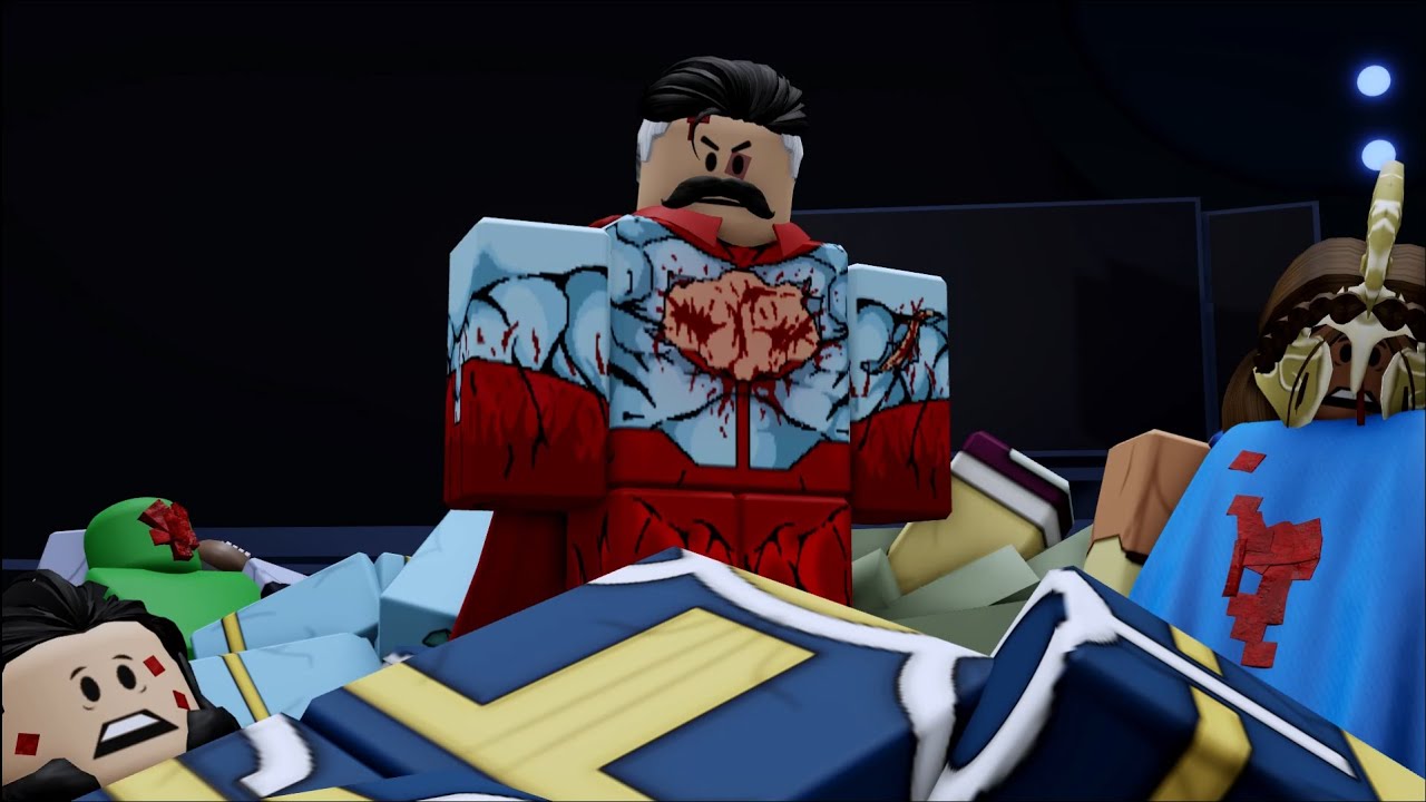 Omni Man vs the Guardians of the Globe in Roblox