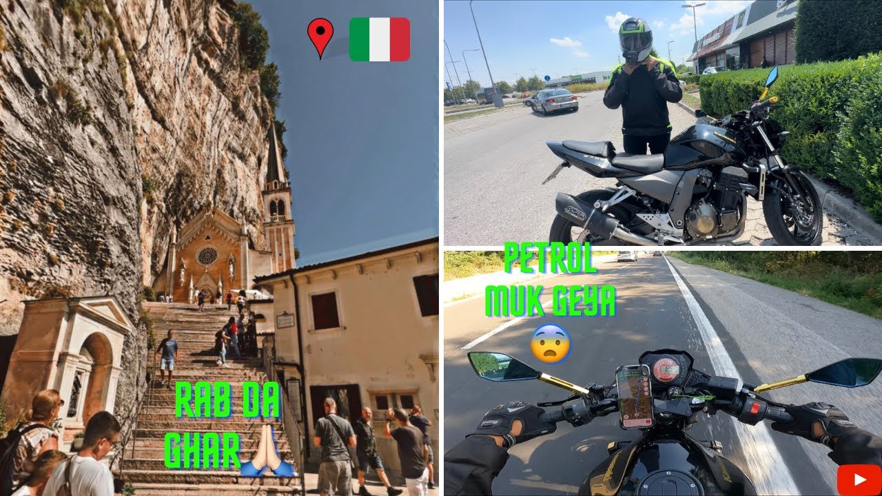 Italy 🇮🇹 da sab to sona church🙏🏻..pheli ride te muk geya PETROL BIKE DA 😨#punjabi #motovlog