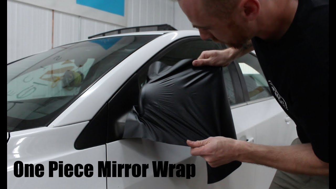 Easy one piece vinyl wrap mirrors - How to wrap a mirror