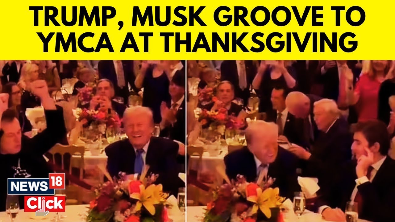 Elon Musk, Trump Groove To 'YMCA' At Mar-A-Lago As Melania, Barron Look On | Thanksgiving | N18G