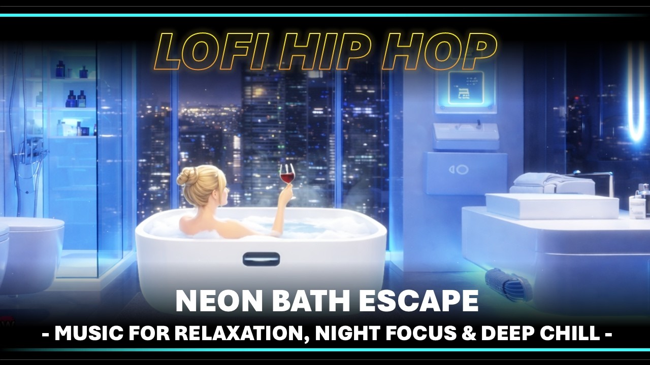 🧠 Lofi Hip Hop 🎧 Neon Bath Escape - Music for Relaxation, Night Focus & Deep Chill