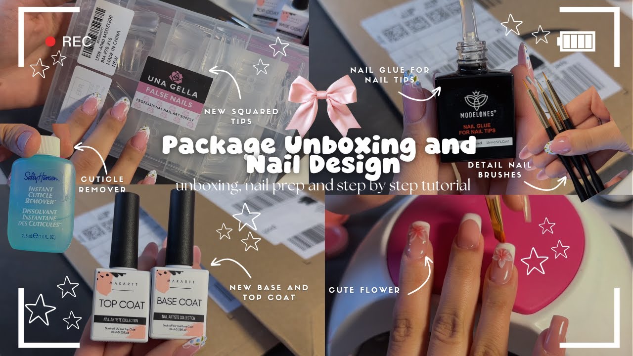 Amazon Package UNBOXING & Nail DESIGN | unboxing, nail prep and step by step tutorial |