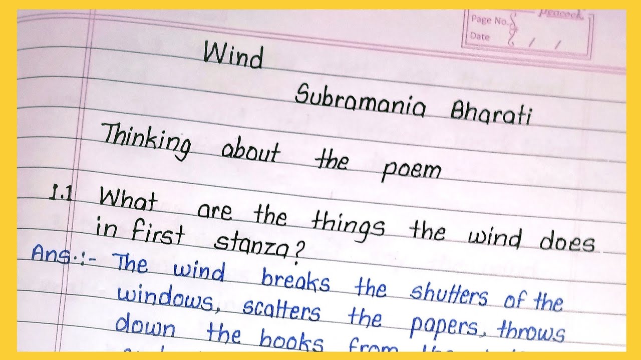 Wind  Class 9 English Question Answer | Class 9 English Poem 2 Question Answer | Wind Imp Questions