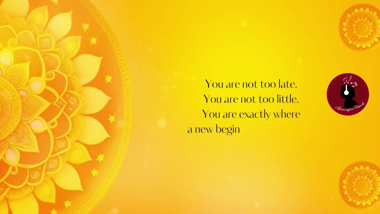 You are not too late, You are not too little
