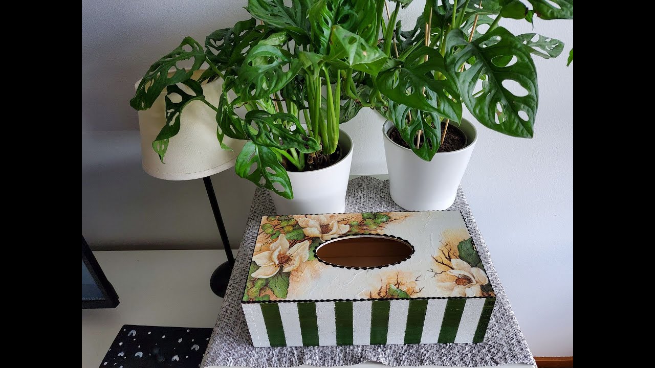 #256 Tissue box decoupage, tutorial, diy