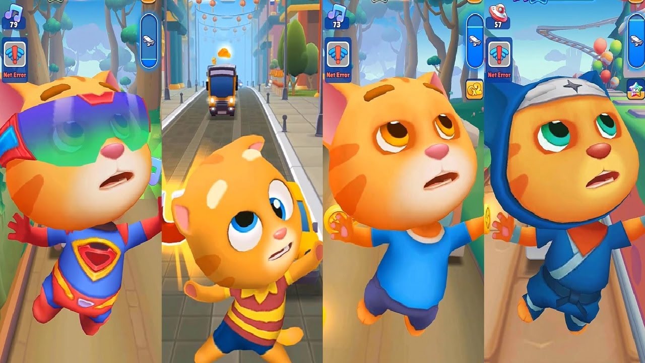 TALKING TOM GOLD RUN Talking Ginger VS Running Pet: Dec Rooms Superman sunny Ninja sunny Gameplay