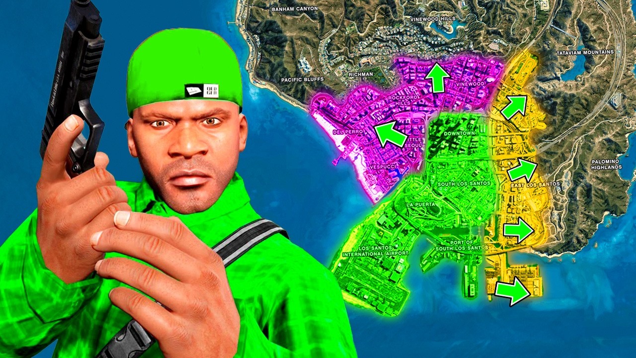CONTROLO LA MITAD DE LA CIUDAD !! GTA 5 GUERRA DE BANDAS #2