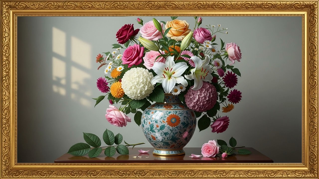 Romantic Floral Painting | Beautiful TV Art Frame 2H