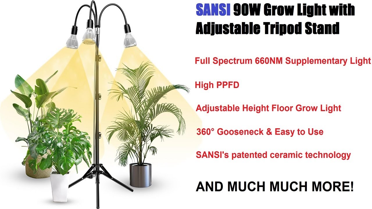 SANSI 90W Grow Light with Adjustable Tripod Stand | Product Review | Heirloom Reviews