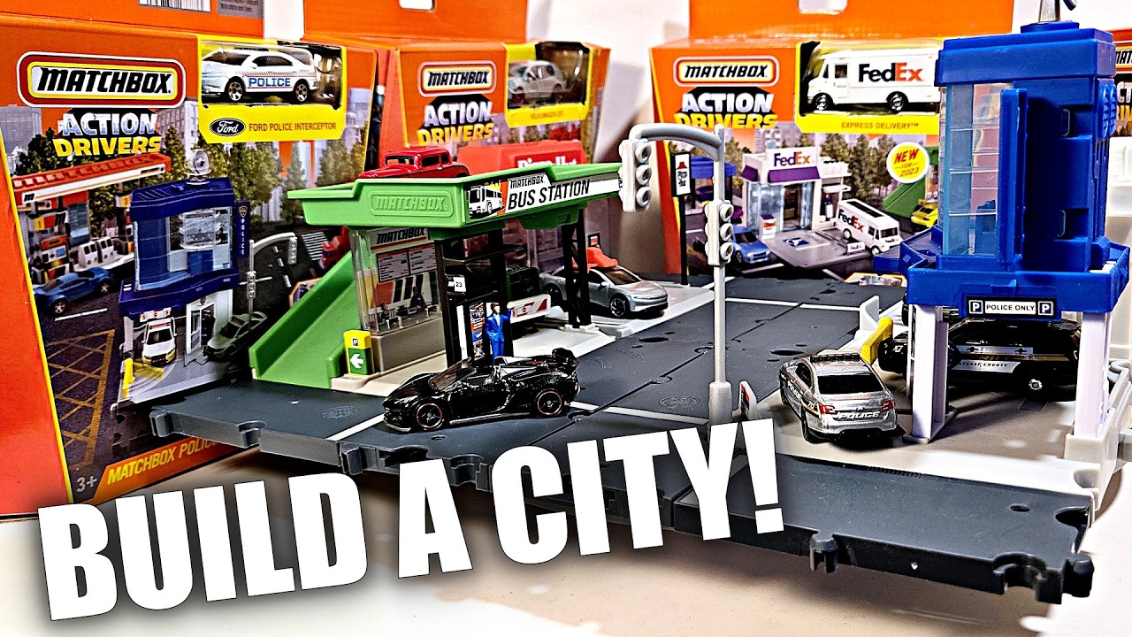 Строим город из Matchbox! Объединяем игровые наборы Action Drivers! #matchbox #diecast